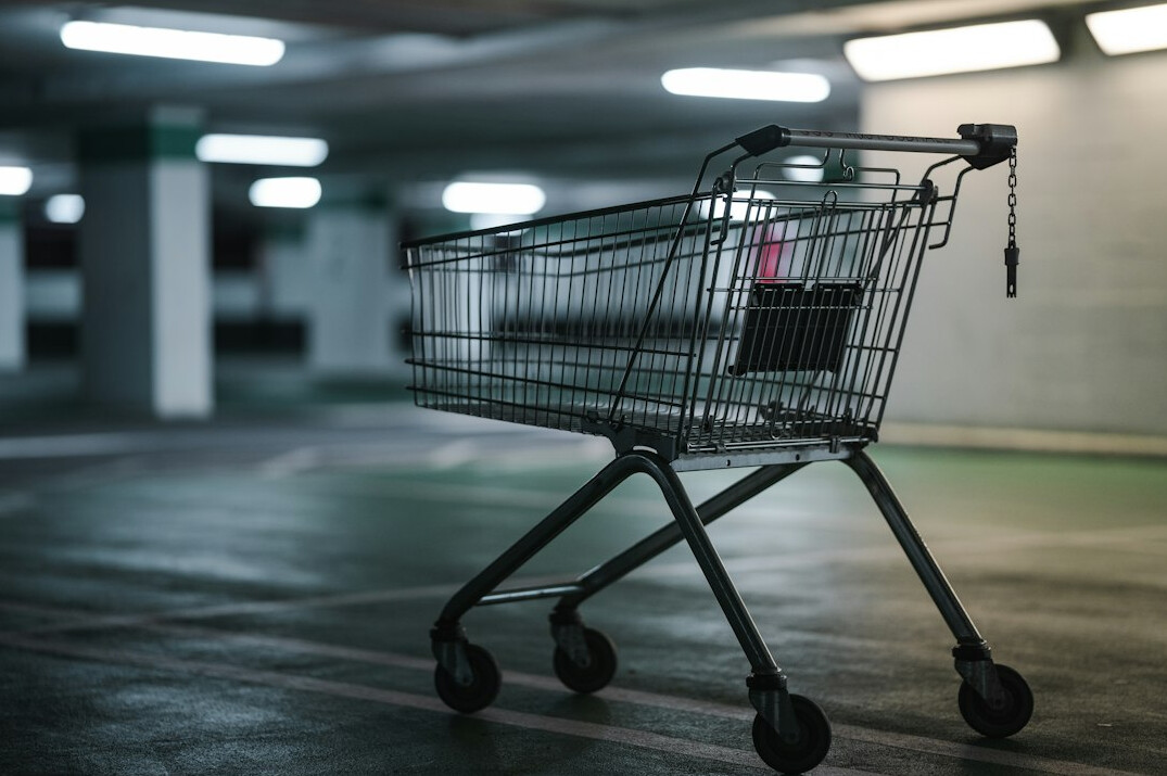 shopping cart with hidden items