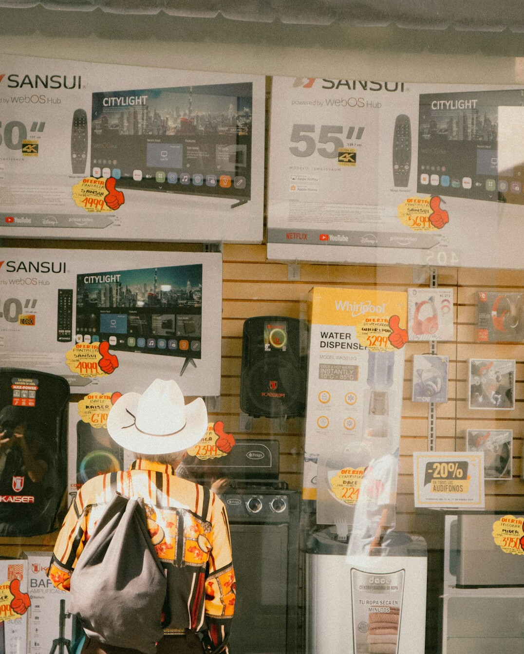 electronics store aisle