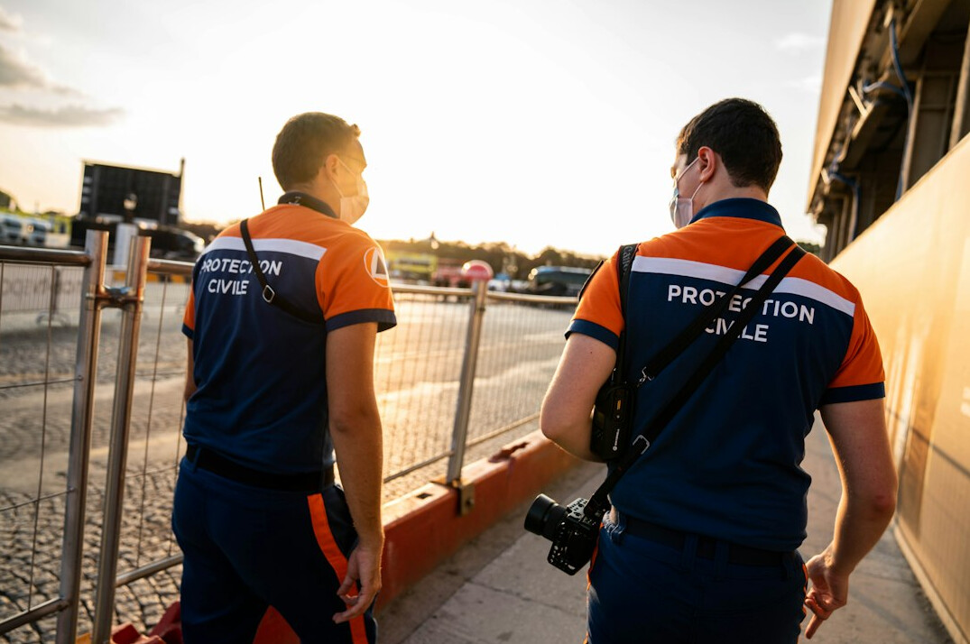 security team reviewing footage