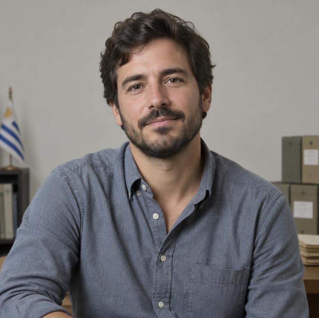 Portrait of a bearded man in casual shirt